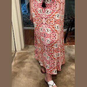 Fluid, soft-drape, summery-print JJill Maxi Skirt, sz. M